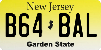 NJ license plate B64BAL