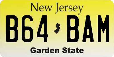 NJ license plate B64BAM