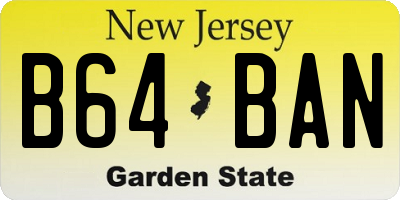 NJ license plate B64BAN