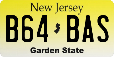 NJ license plate B64BAS