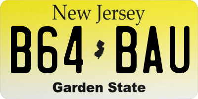 NJ license plate B64BAU