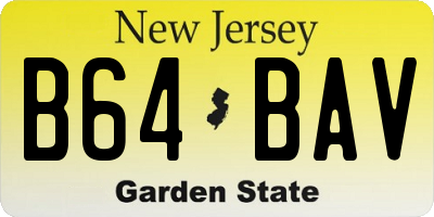 NJ license plate B64BAV