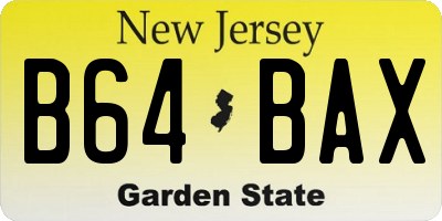 NJ license plate B64BAX