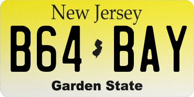 NJ license plate B64BAY
