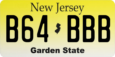 NJ license plate B64BBB