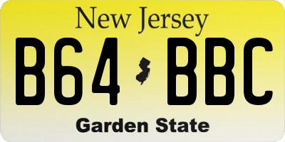NJ license plate B64BBC