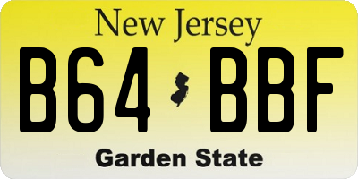 NJ license plate B64BBF