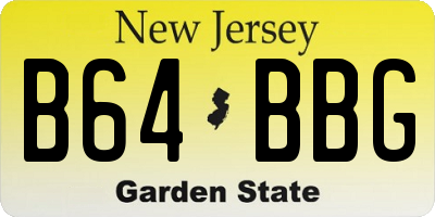 NJ license plate B64BBG