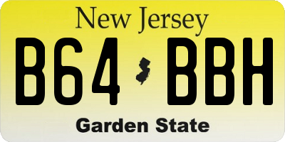 NJ license plate B64BBH