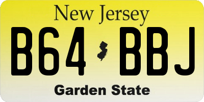 NJ license plate B64BBJ