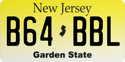 NJ license plate B64BBL