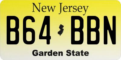 NJ license plate B64BBN