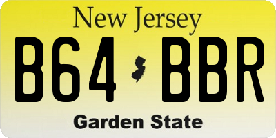 NJ license plate B64BBR
