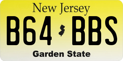 NJ license plate B64BBS