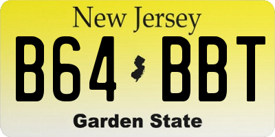 NJ license plate B64BBT