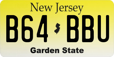 NJ license plate B64BBU