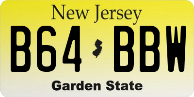 NJ license plate B64BBW