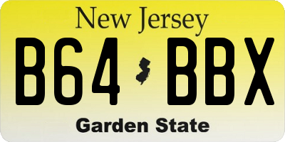 NJ license plate B64BBX