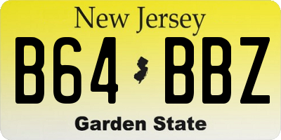 NJ license plate B64BBZ