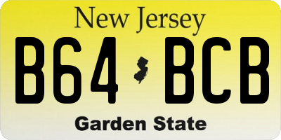 NJ license plate B64BCB