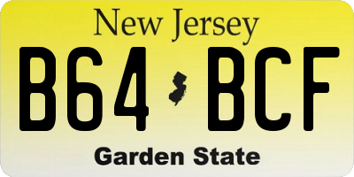 NJ license plate B64BCF