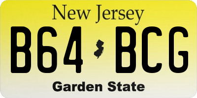 NJ license plate B64BCG