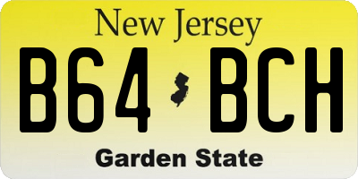 NJ license plate B64BCH