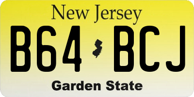 NJ license plate B64BCJ