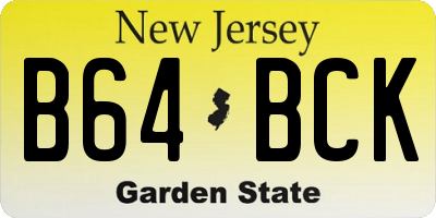 NJ license plate B64BCK