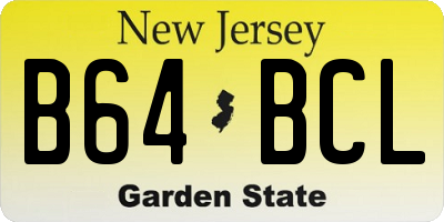 NJ license plate B64BCL