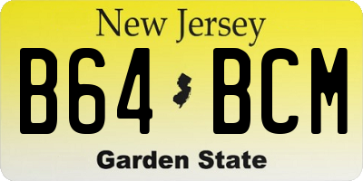 NJ license plate B64BCM