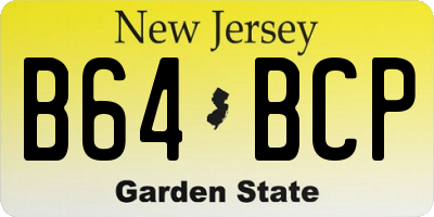 NJ license plate B64BCP