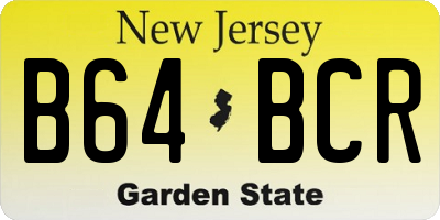 NJ license plate B64BCR