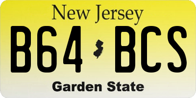NJ license plate B64BCS