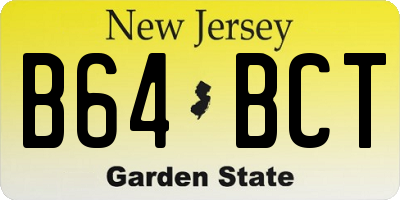 NJ license plate B64BCT