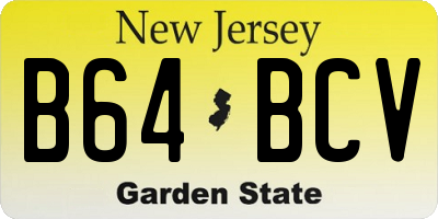 NJ license plate B64BCV