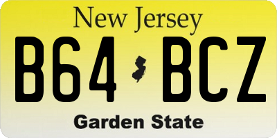 NJ license plate B64BCZ