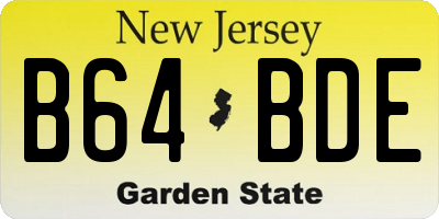NJ license plate B64BDE