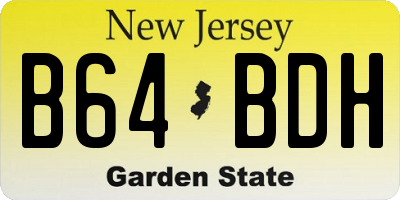 NJ license plate B64BDH