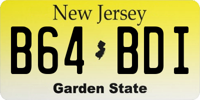 NJ license plate B64BDI