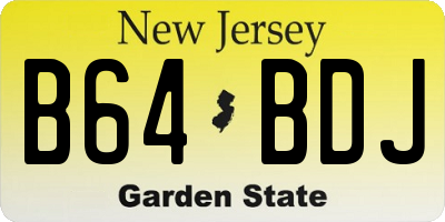 NJ license plate B64BDJ