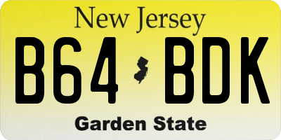 NJ license plate B64BDK