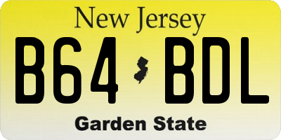 NJ license plate B64BDL