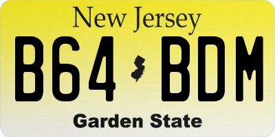 NJ license plate B64BDM