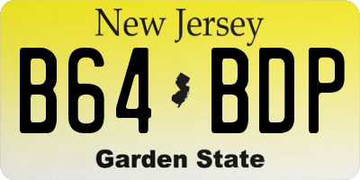 NJ license plate B64BDP
