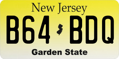 NJ license plate B64BDQ
