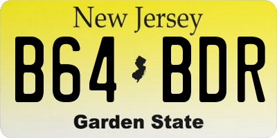 NJ license plate B64BDR