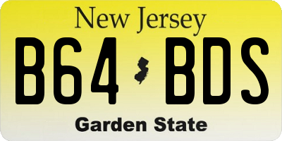 NJ license plate B64BDS
