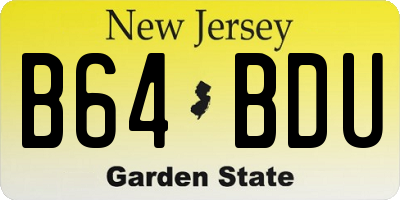 NJ license plate B64BDU