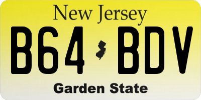 NJ license plate B64BDV